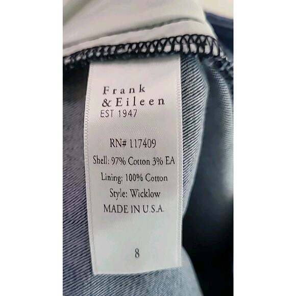 Frank & Eileen Wicklow Straight Jeans | Raw Hem | Blue Denim | Size 8 - Picture 11 of 12